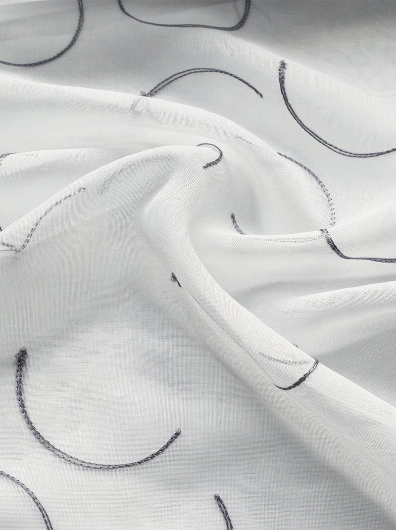 Setacciare il voile con la stamigna ricamata Grigio - Kiabi