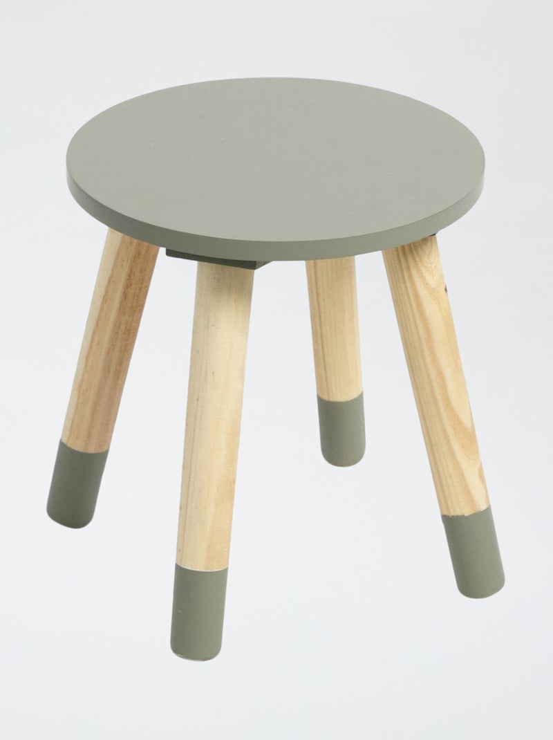 Sgabello rotondo in legno Verde - Kiabi