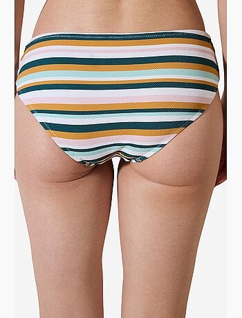 Shona hipster slip bikini testurizzato a righe penti