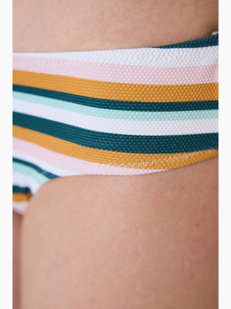 Shona hipster slip bikini testurizzato a righe penti Bianco - Kiabi
