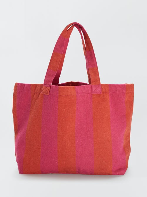 Shopping bag a righe morbida in tessuto - Kiabi