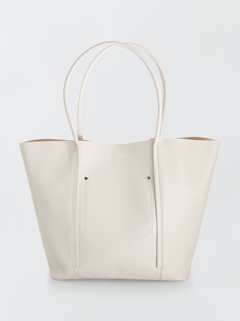 Shopping bag con manici grandi BEIGE - Kiabi