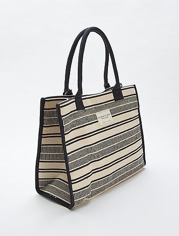 Shopping bag con stampa a righe