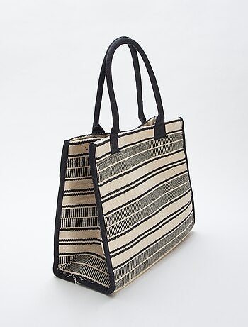Shopping bag con stampa a righe