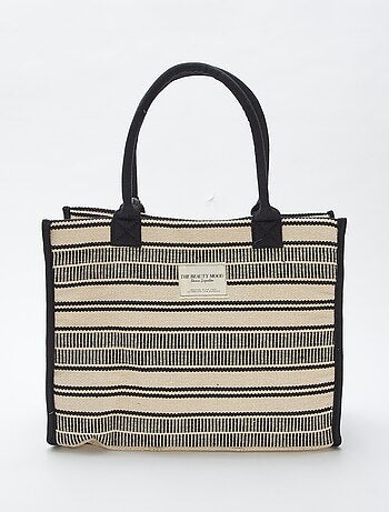 Shopping bag con stampa a righe