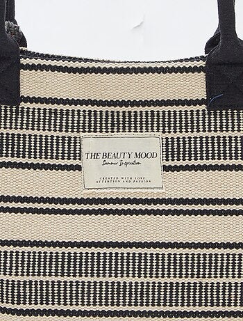 Shopping bag con stampa a righe