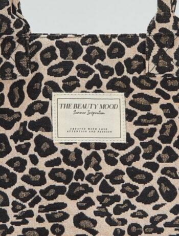 Shopping bag con stampa 'leopardo'