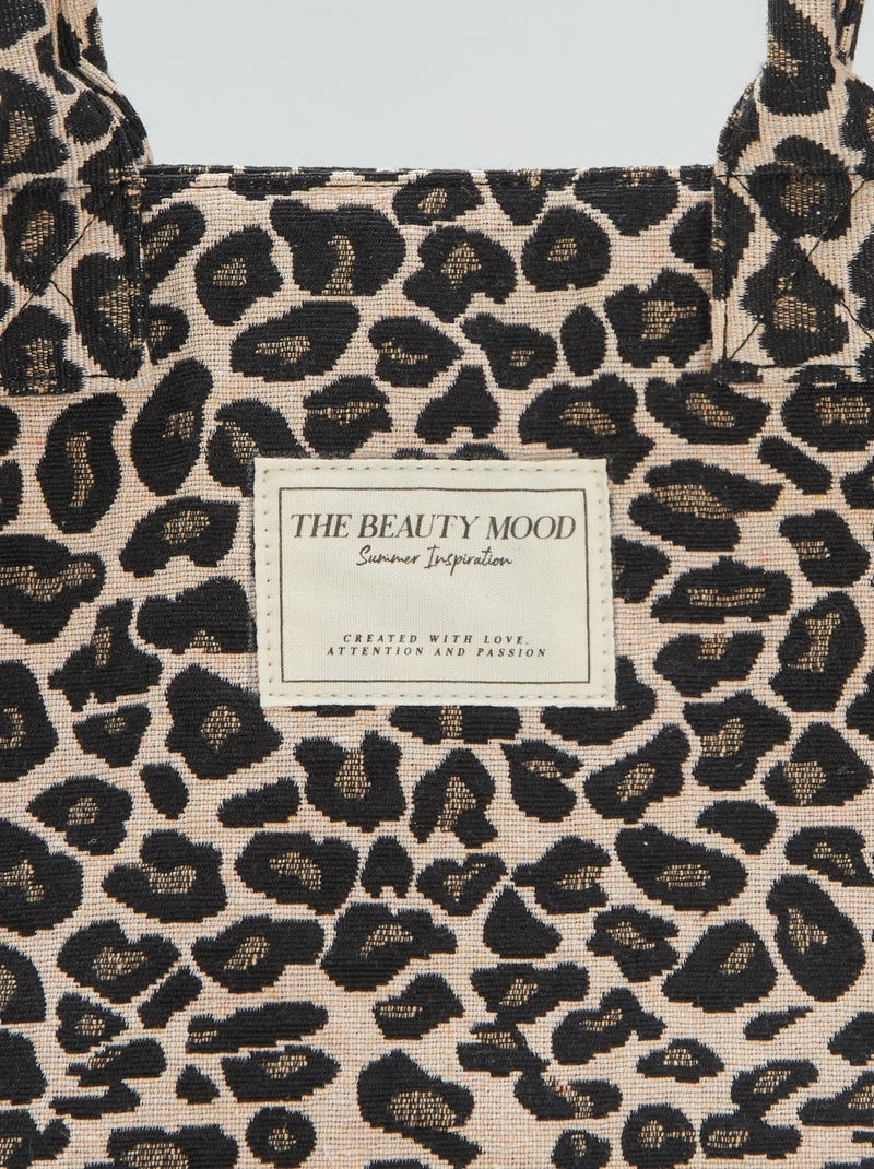 Shopping bag con stampa 'leopardo' MARRONE - Kiabi