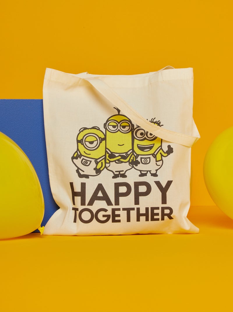 Shopping bag 'I Minions' in tela BIANCO - Kiabi