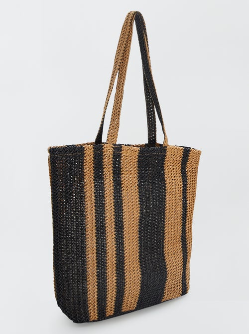 Shopping bag in paglia a righe - Kiabi