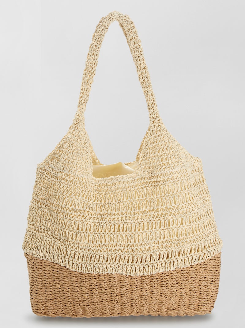 Shopping bag in paglia BEIGE - Kiabi