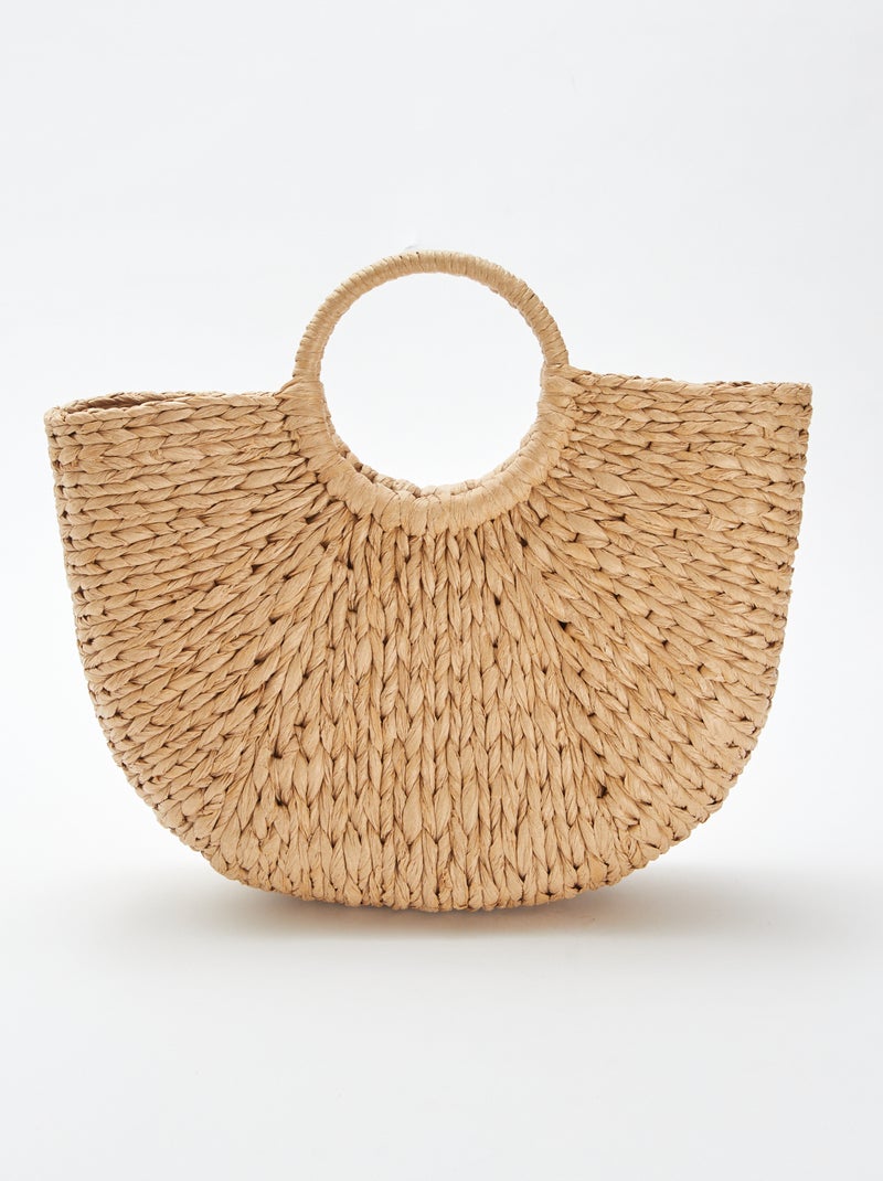 Shopping bag in paglia con manico BEIGE - Kiabi