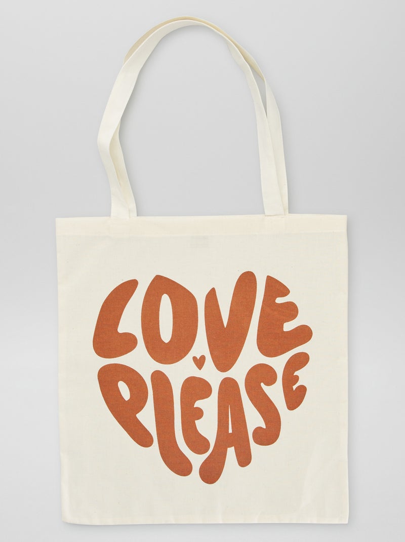 Shopping bag stampata BEIGE - Kiabi