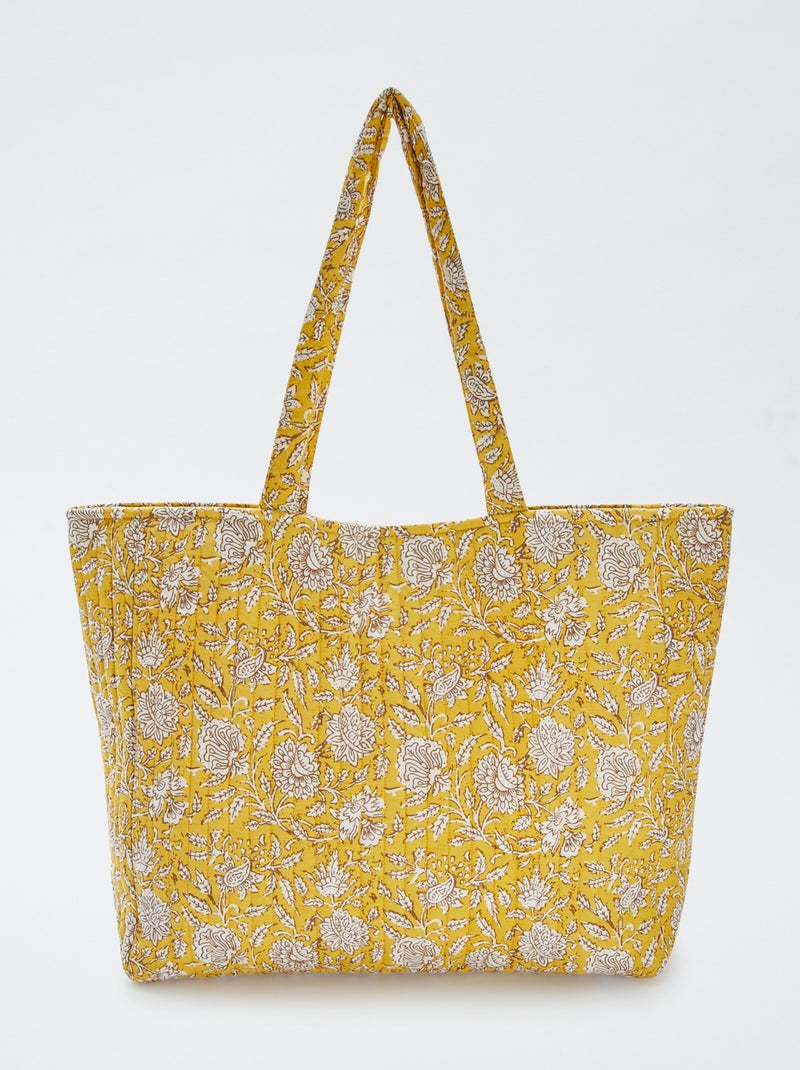 Shopping bag trapuntata con stampa GIALLO - Kiabi