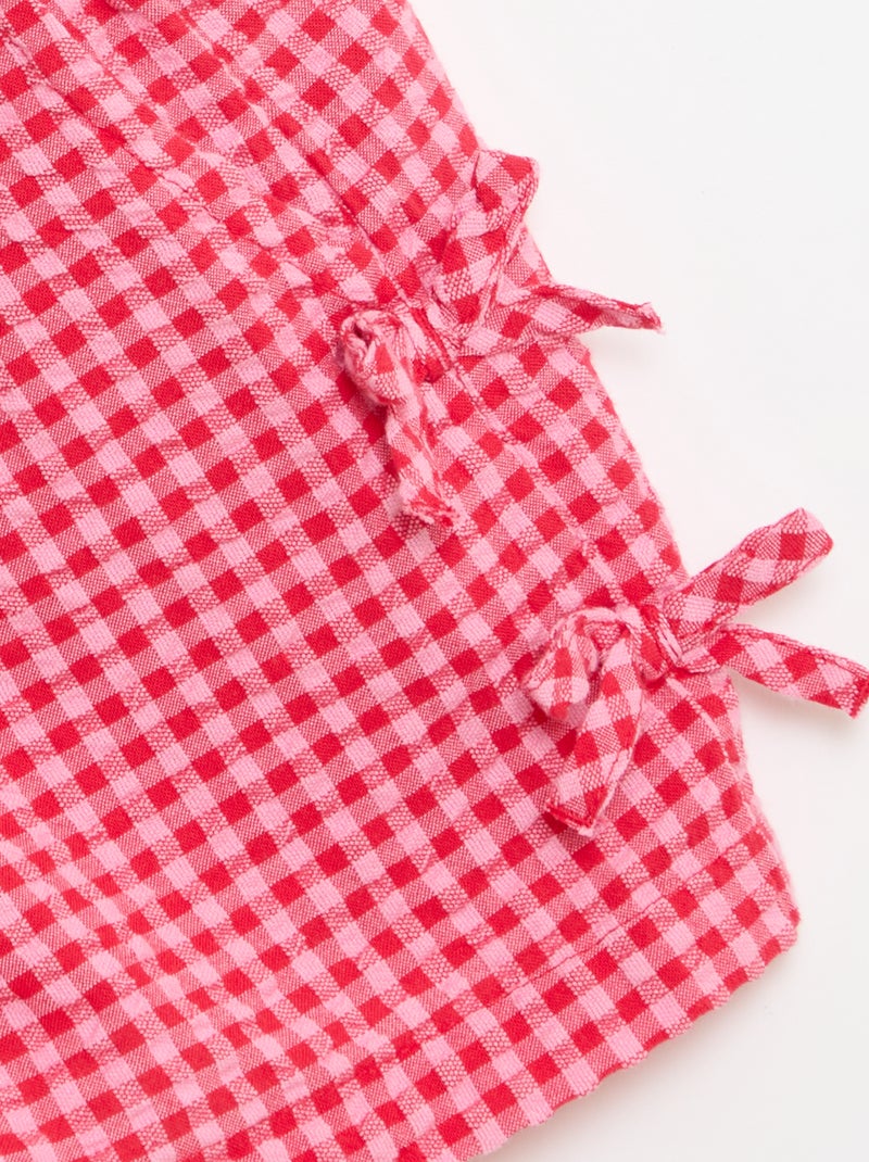 Short a quadri con fiocchi fantasia Rosa - Kiabi