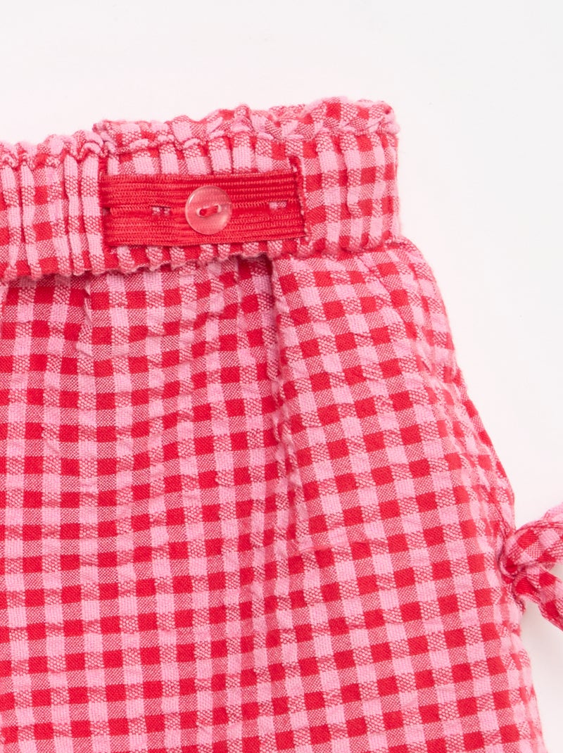 Short a quadri con fiocchi fantasia Rosa - Kiabi
