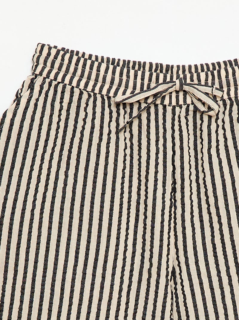 Short a righe con coulisse Beige - Kiabi