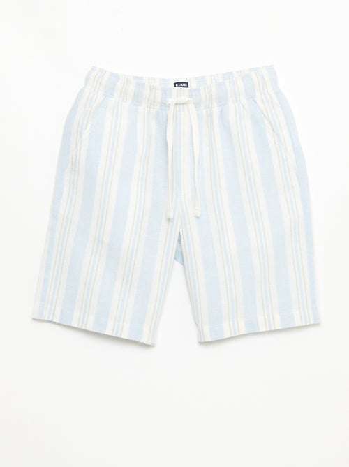 Short a righe con elastico in vita in lino e cotone - Kiabi