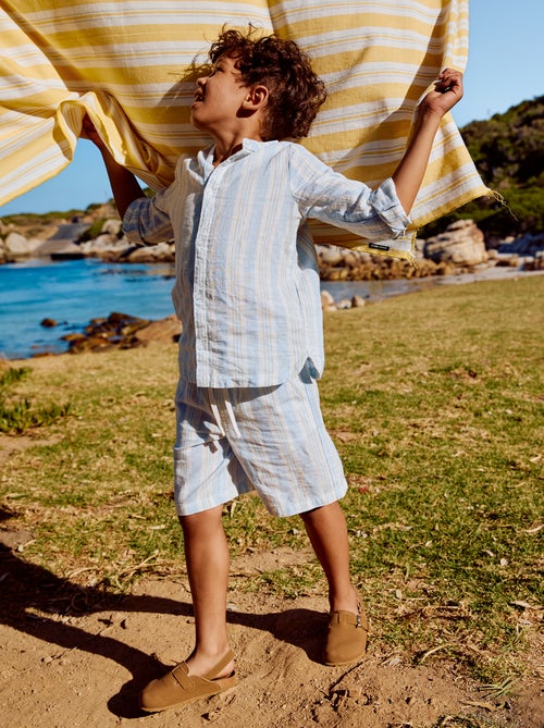 Short a righe con elastico in vita in lino e cotone - Kiabi
