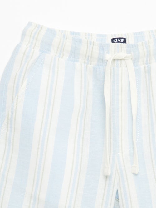 Short a righe con elastico in vita in lino e cotone - Kiabi