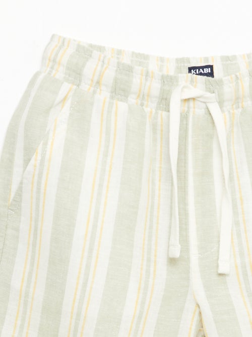 Short a righe con elastico in vita in lino e cotone - Kiabi