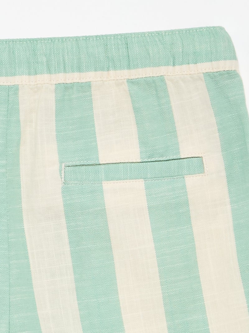 Short a righe con vita elasticizzata Verde - Kiabi