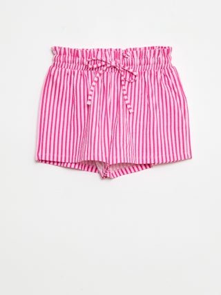 Short a righe in maglia crêpe