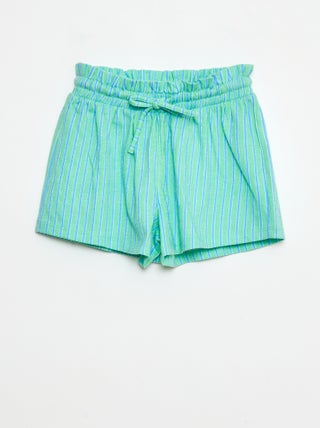 Short a righe in maglia crêpe