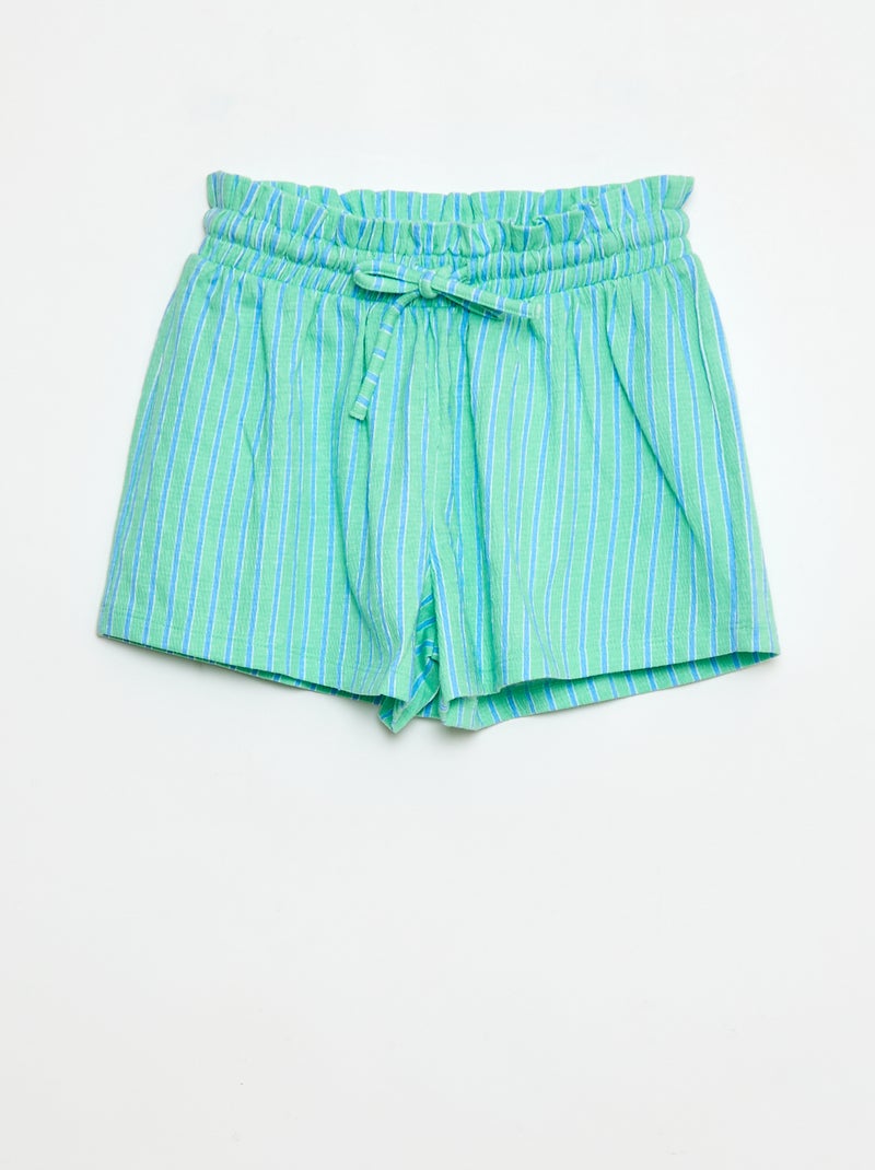 Short a righe in maglia crêpe Verde - Kiabi
