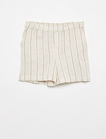 Short a righe in misto lino