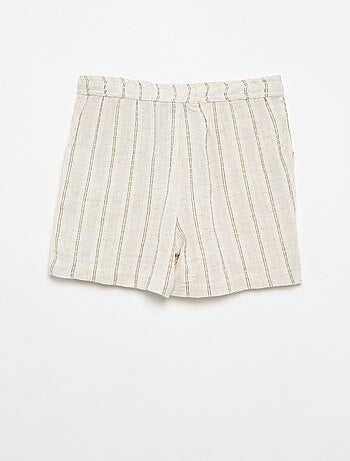 Short a righe in misto lino