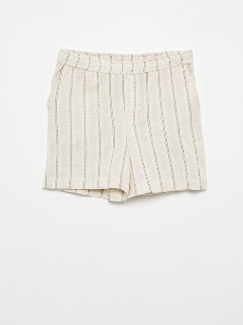 Short a righe in misto lino - Kiabi