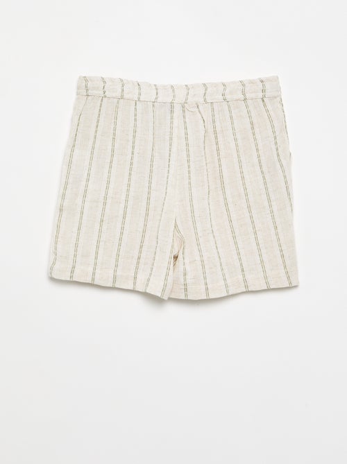 Short a righe in misto lino - Kiabi