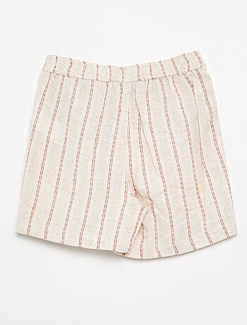 Short a righe in misto lino