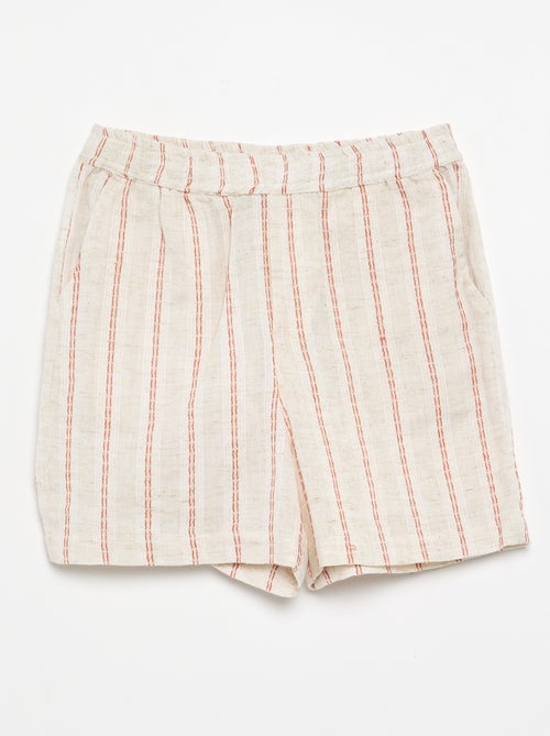 Short a righe in misto lino - Kiabi