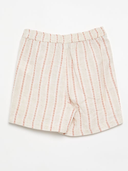 Short a righe in misto lino - Kiabi Short a righe in misto lino - Kiabi