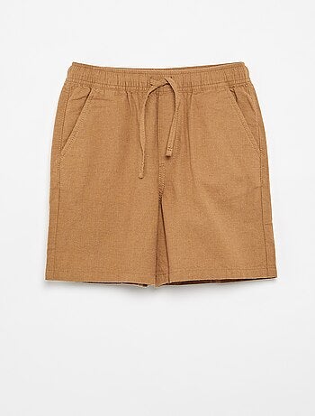 Short a righe leggero in misto lino
