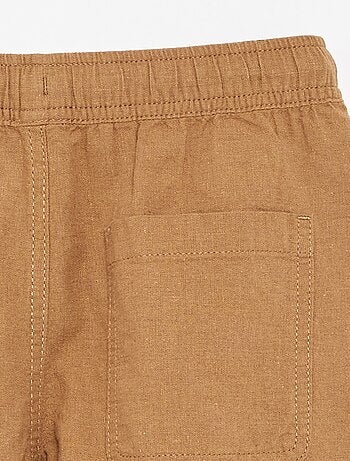 Short a righe leggero in misto lino