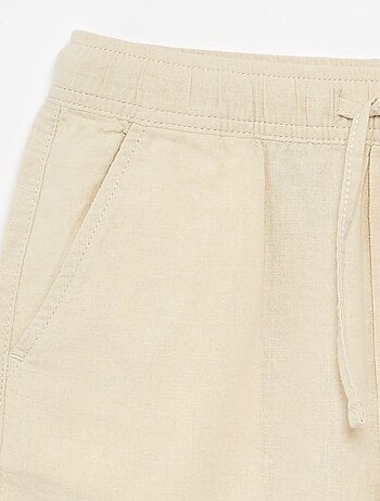 Short a righe leggero in misto lino