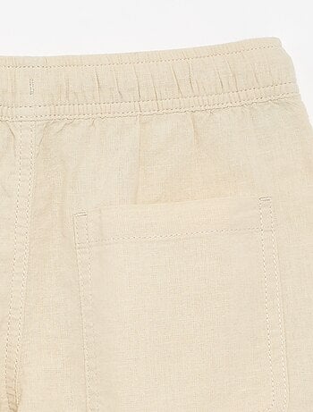 Short a righe leggero in misto lino