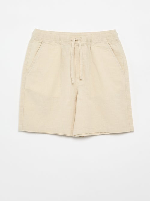 Short a righe leggero in misto lino - Kiabi