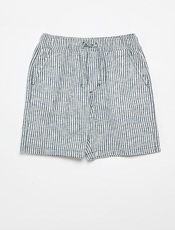Short a righe leggero in misto lino