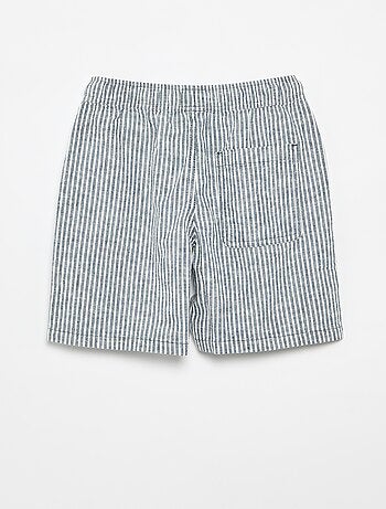 Short a righe leggero in misto lino