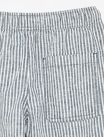 Short a righe leggero in misto lino