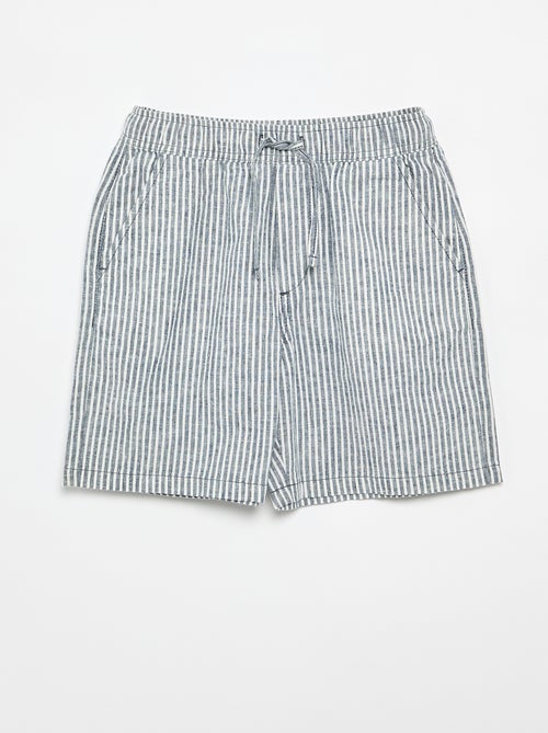 Short a righe leggero in misto lino - Kiabi