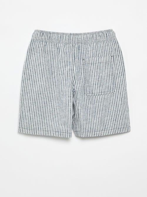 Short a righe leggero in misto lino - Kiabi