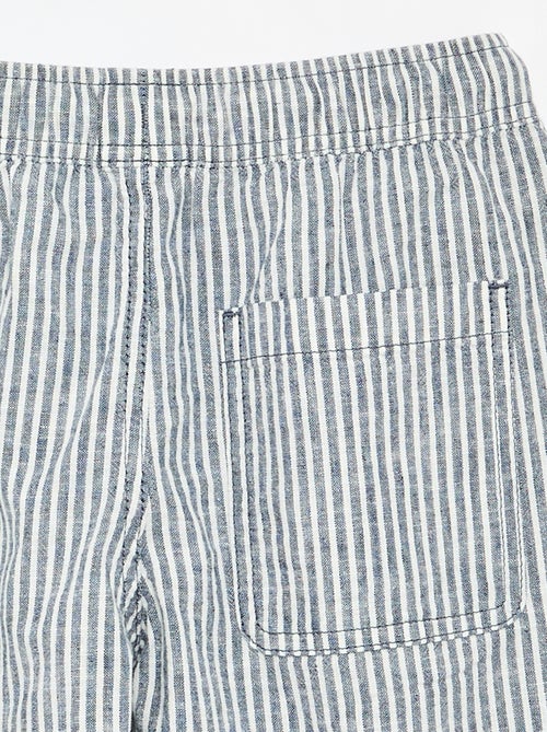 Short a righe leggero in misto lino - Kiabi