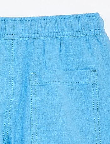 Short a righe leggero in misto lino