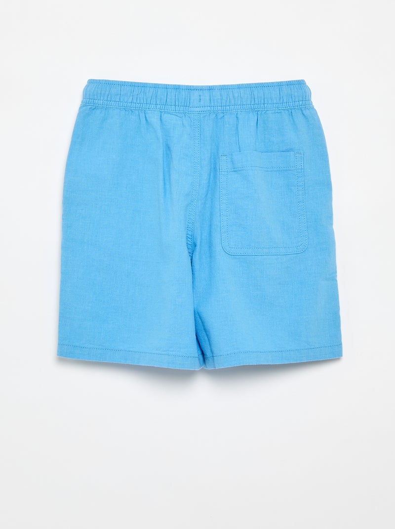 Short a righe leggero in misto lino Blu - Kiabi