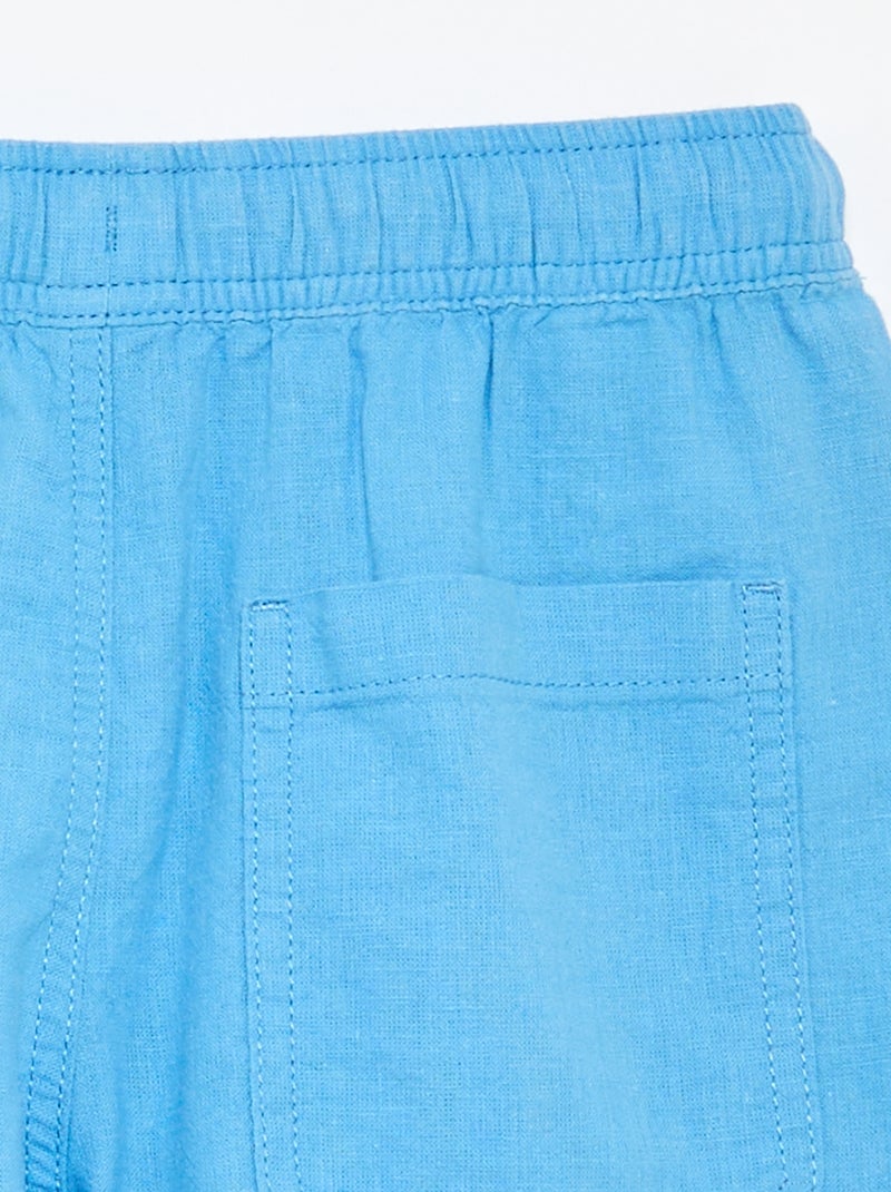 Short a righe leggero in misto lino Blu - Kiabi